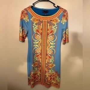 Hale Bob Blue Print Dress Sz XS EUC